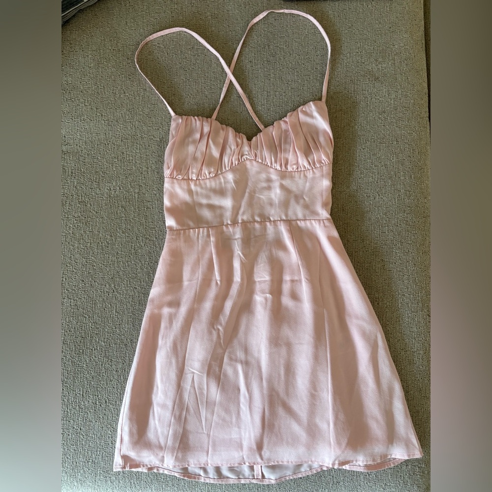 Beginning Boutique Pink Tiered Ruffle Mini Dress Size 6